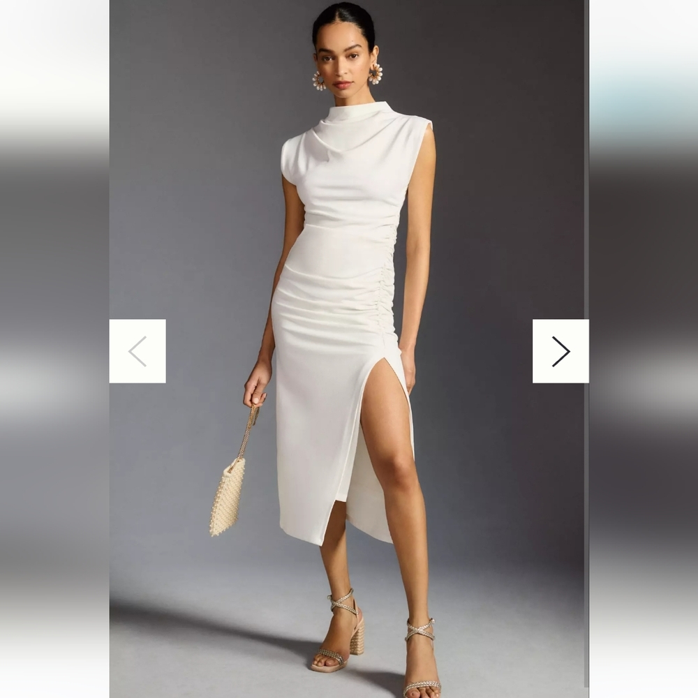 Anthropologie Maya Ruched Cowl Neck Dress